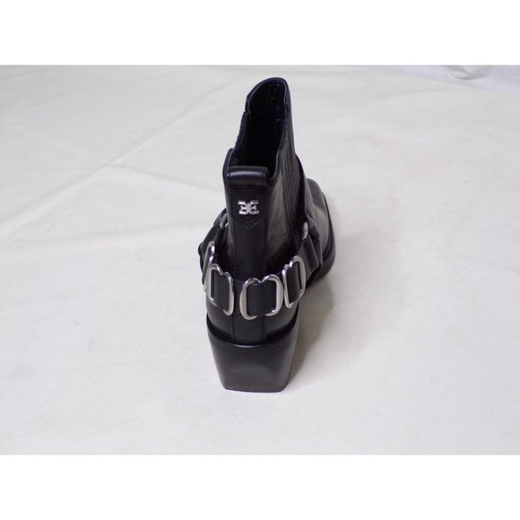SAM EDELMAN Bellamie Ankle Boot Bootie Black Silver Hardware 6.5 NEW - Picture 10 of 14